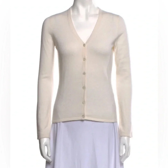 TSE Cashmere V-Neck Sweater Cardigan Peach Salmon Small Flaw - Picture 6 of 6